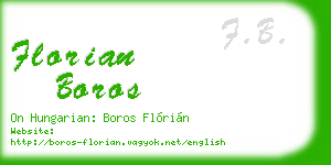 florian boros business card