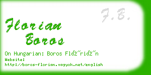 florian boros business card